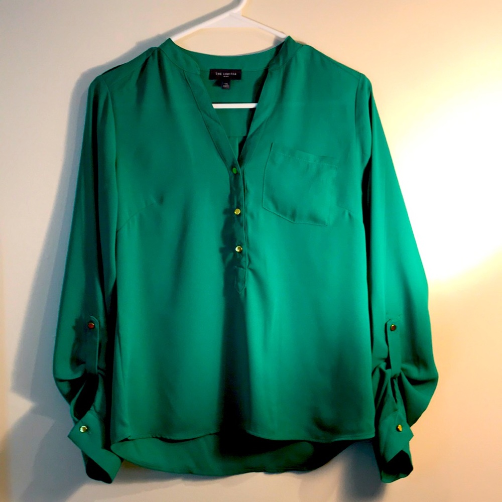 The Limited XS Green Blouse NWOT